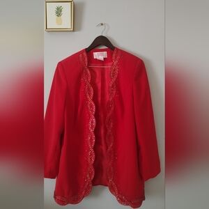 Grace Ephesians 2:5 suit  Women 2 Pieces Color Red  Size 16W  Embellished Trim
